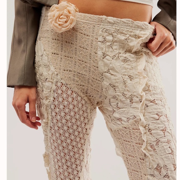 NWT Free People Soft Shock Patchwork Flare Pants - Picture 2 of 6